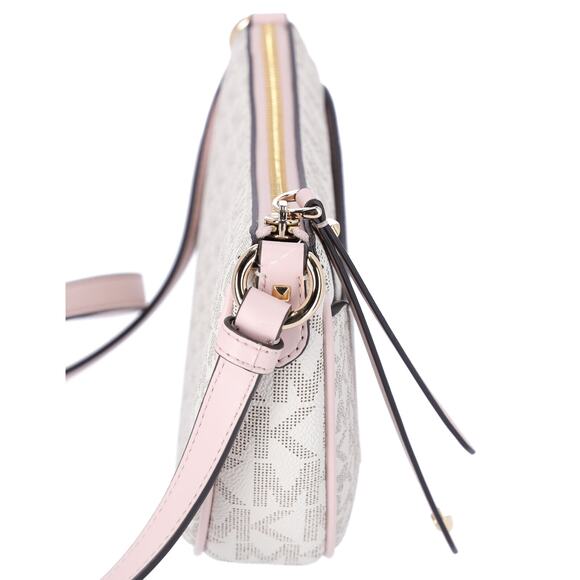 Michael Kors Dover Small Half Moon Crossbody Vanilla Pink Powder Blush Multi - Picture 4 of 5